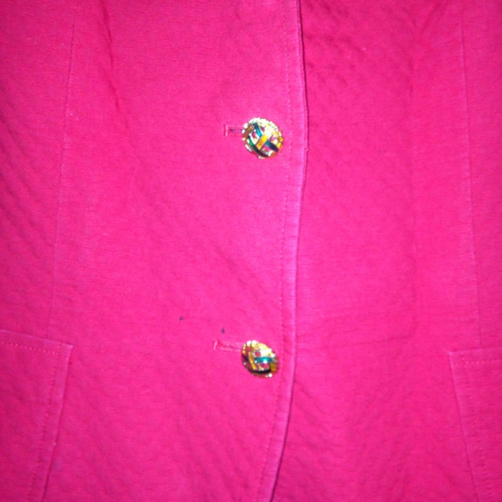 VINTAGE 80s 90s Ungaro Red Short Sleeve Suit Jacket - Picture 8 of 8